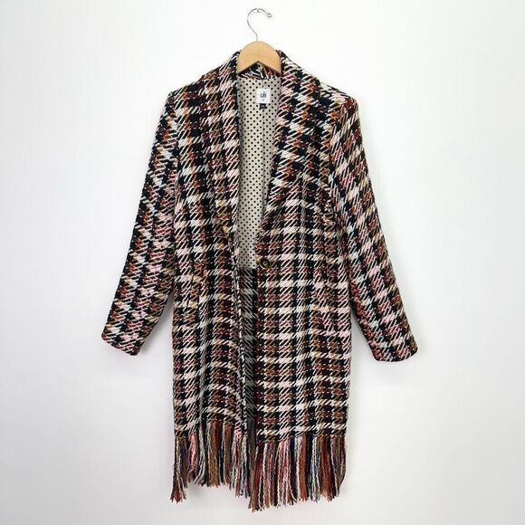 CAbi Women’s Regancy Wool Blend Multicolored Plaid Single Button Closure Coat - Picture 2 of 16